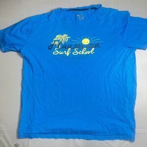 Hawaii Surf School Men's T-Shirt XL  Blue Graphic Short Sleeve Tee